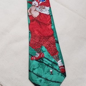 Santa golfing tie